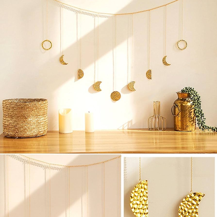 お部屋のアクセントに　ハンドメイド月相ガーランド お部屋のアクセントに ハンドメイド月相ガーランド